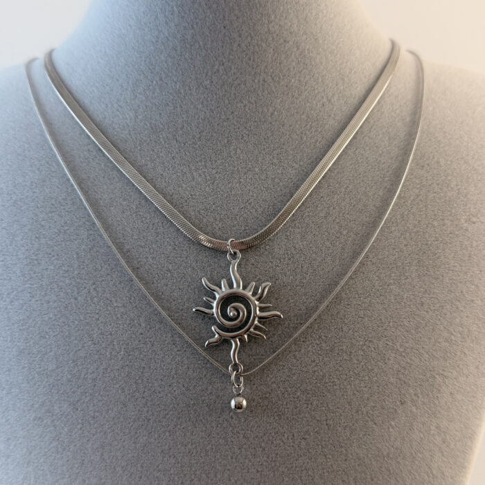 CIFT ZINCIRLI ÇELIK KOLYE (45+5 CM)