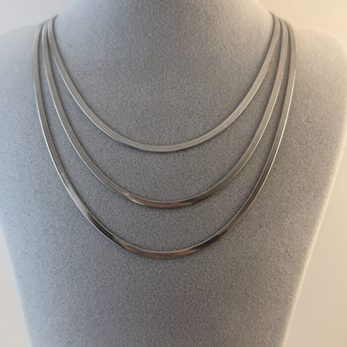 CIFT ZINCIRLI ÇELIK KOLYE (45+5 CM)