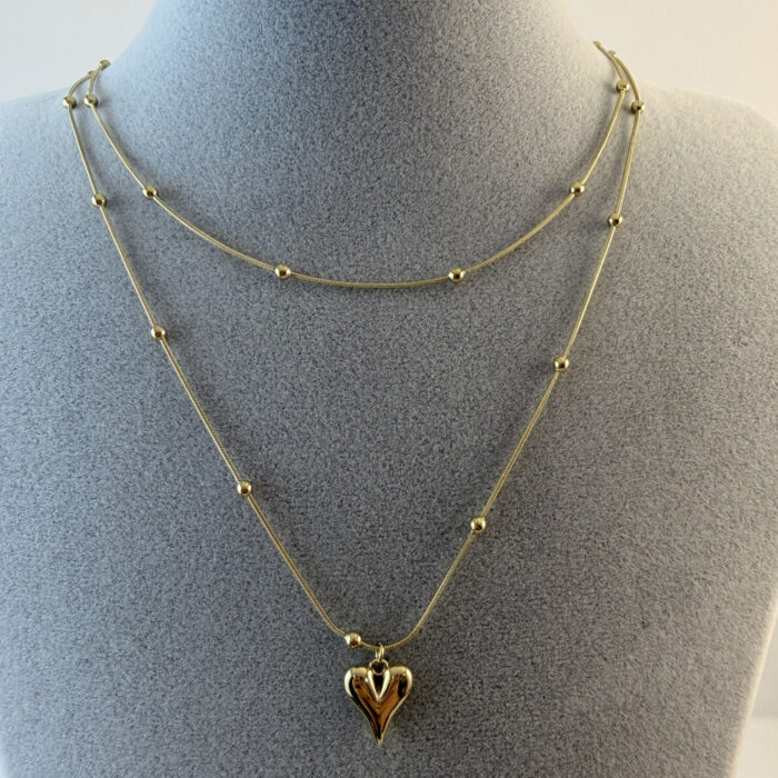 CIFT ZINCIRLI ÇELIK KOLYE (45+5 CM)