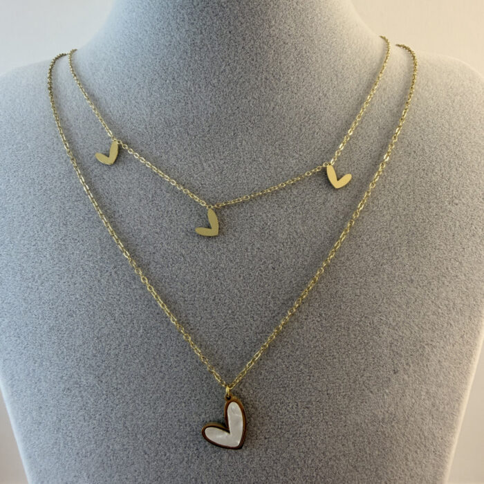 CIFT ZINCIRLI ÇELIK KOLYE (45+5 CM)