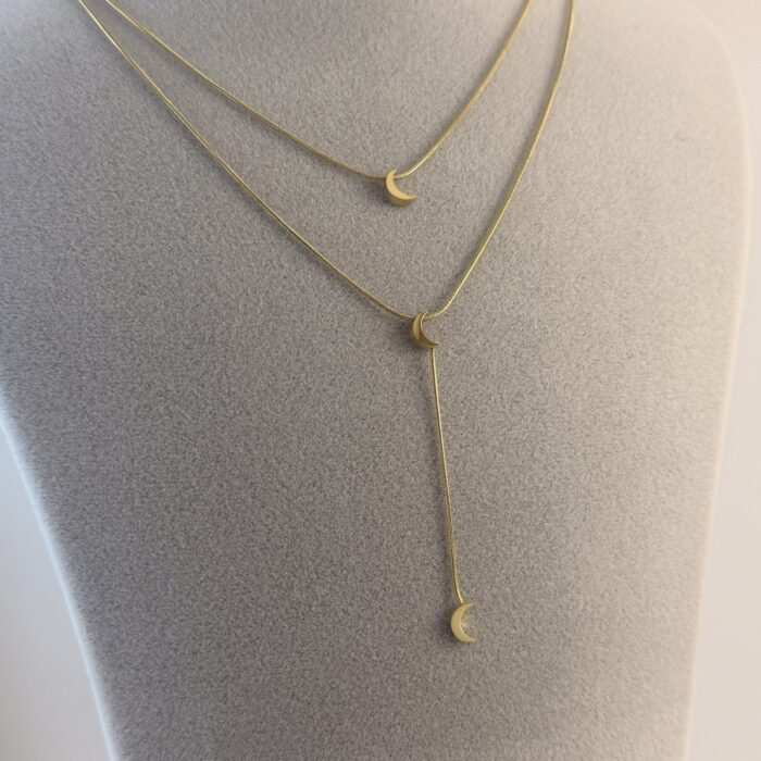 CIFT ZINCIRLI ÇELIK KOLYE (45+5 CM)