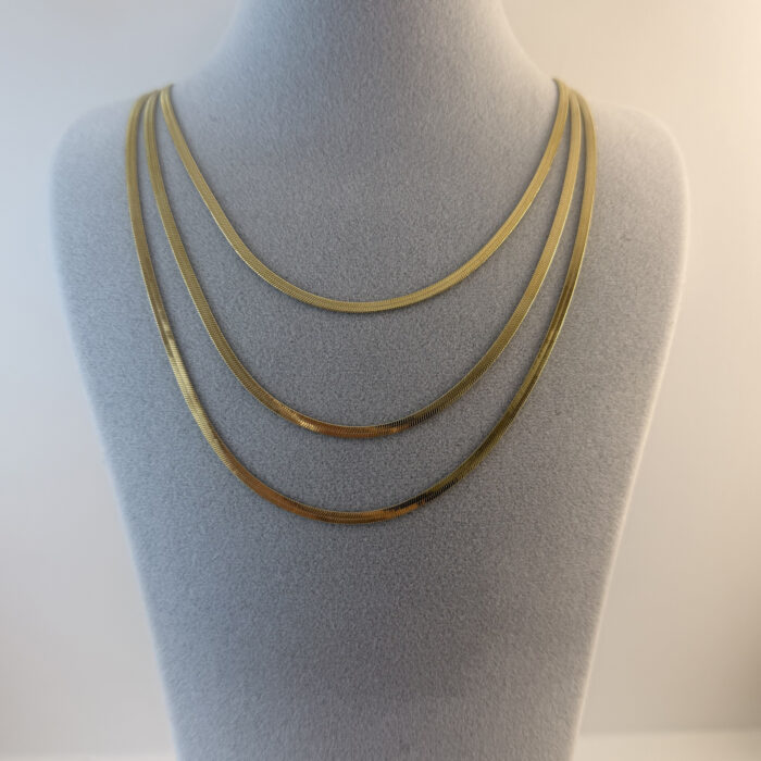 3 ZINCIRLI ÇELIK KOLYE (55+5 CM)