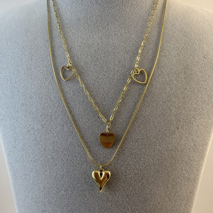 CIFT ZINCIRLI CELIK KOLYE (45+5 CM)